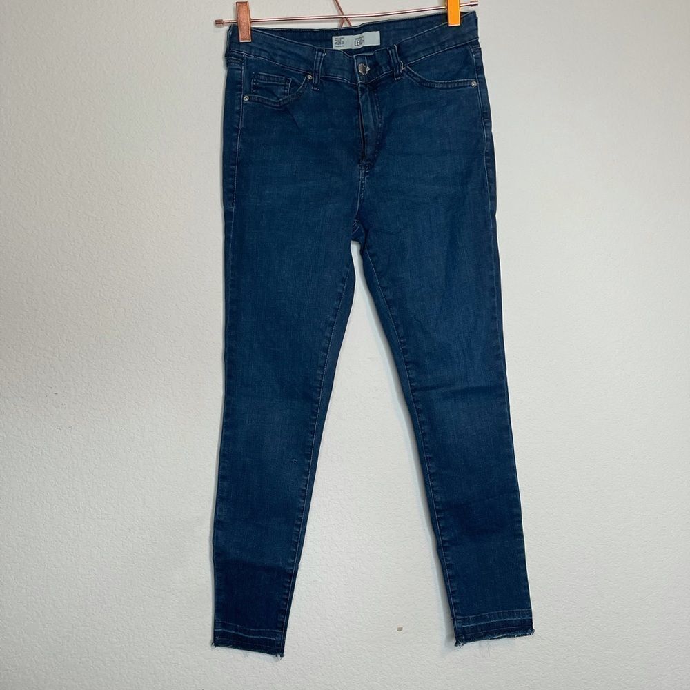 Topshop moto Leigh raw hem jeans‎